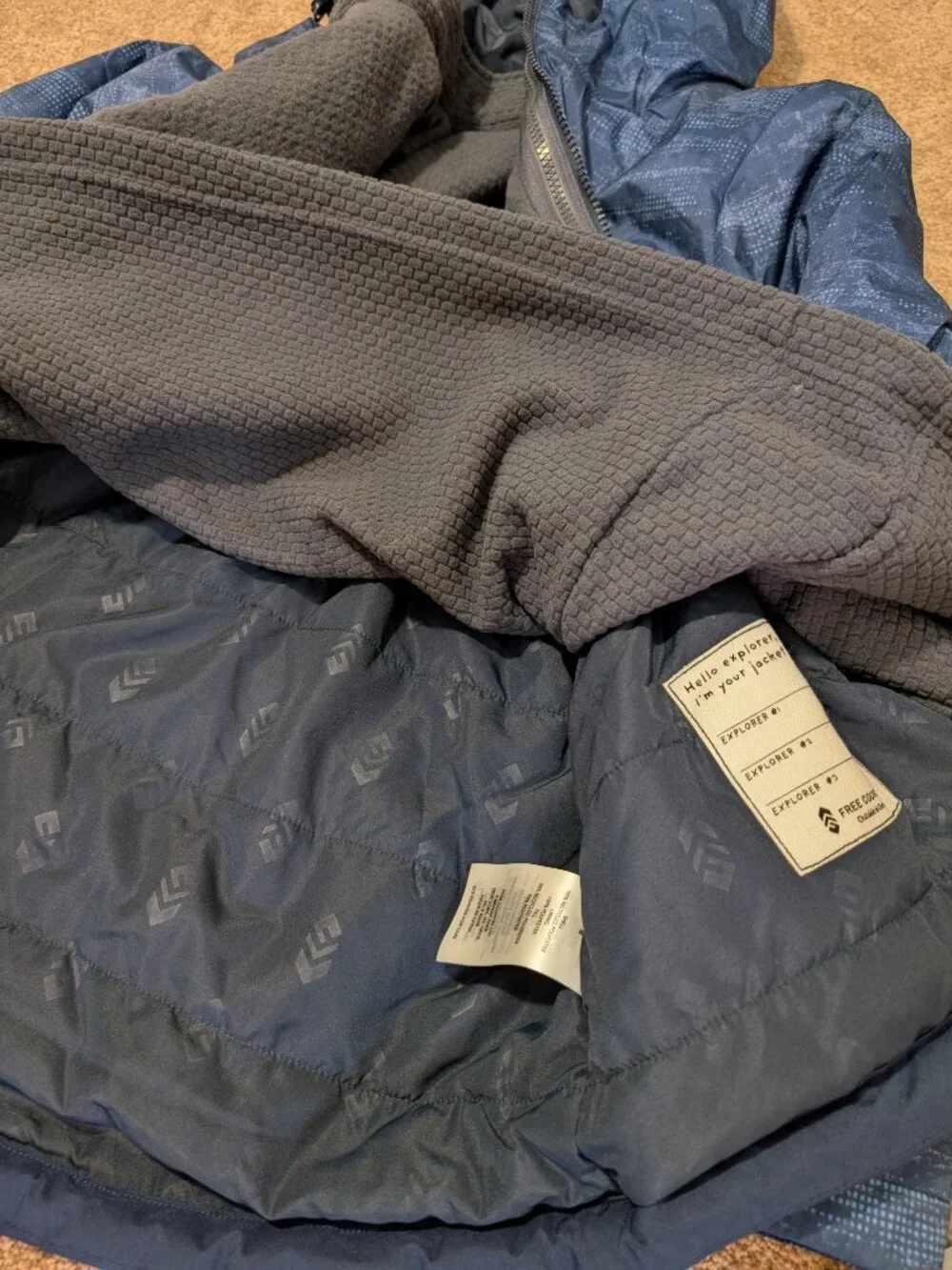 NWT 3 in 1 jacket winter wind and water resistant blue size medium